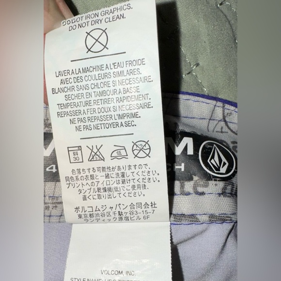 Volcom Board Shorts Mens Purple Tie Dye Lido 4 way Stretch size 29. VGUC - Picture 7 of 8
